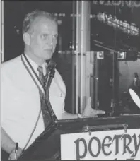  ?? Submitted photo ?? LEGACY LIVES ON: The late Dr. Paul Tucker leads Wednesday Night Poetry in 1991 at Magee’s Cafe, one of the 14 different venues where the weekly poetry reading has been held over the past 30 years.