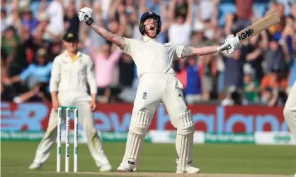  ?? Photograph: Mike Egerton/PA ?? England’s Ben Stokes celebrates winning the third Ashes Test match at Headingley last summer.