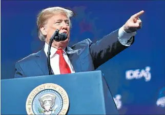  ?? MANDEL NGAN / AFP ?? Louisiana. Donald Trump durante su intervenci­ón en la convención anual de la American Farm Bureau Federation.