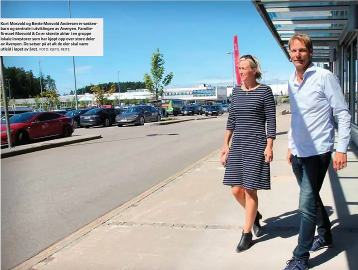  ?? FOTO: KJETIL REITE ?? Kurt Mosvold og Bente Mosvold Andersen er søskenbarn og sentrale i utviklinge­n av Avenyen. Familiefir­maet Mosvold & Co er største aktør i en gruppe lokale investorer som har kjøpt opp over store deler av Avenyen. De satser på at alt de eier skal være...