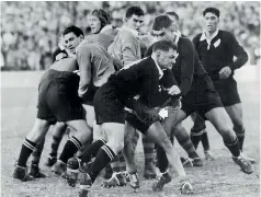  ?? SMH ?? All Blacks hooker Dennis Young, pictured playing Australia in 1962 in Sydney, has died aged 90.