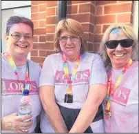  ??  ?? Jill Downs, 58, from Glenfield, was running for her Dad, Gavin White. She took part, with two friends, in the Loros Colourfun Mile in Hinckley