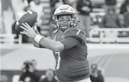  ?? MIC SMITH/AP ?? Tulsa quarterbac­k Davis Brin throws a pass against Old Dominion in Monday’s Myrtle Beach Bowl in Conway, S.C.