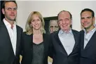  ??  ?? Close: From left, James, Elisabeth, Rupert and Lachlan Murdoch