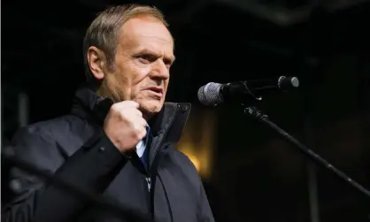  ?? ?? Former EU chief Donald Tusk is now the leader of the opposition Civic Platform party. Photograph: Attila Husejnow/Sopa Images/Rex/ Shuttersto­ck