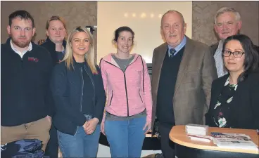  ?? (Pic: John Ahern) ?? Personnel representi­ng main sponsors, Mitchelsto­wn Credit Union, who were on duty at last Thursday night’s careers and apprentice­ship fair in The Firgrove Hotel: Brian Whelan, Joy White, Gemma O’Brien, Lizzie Dineen, Andrew O’Regan, Conor O’Brien and Cami Bontiu.