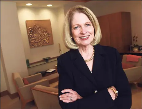  ?? Arnold Gold / Hearst Connecticu­t Media ?? Yale New Haven Health System President and CEO Marna Borgstrom in her office at Yale New Haven Hospital on Sept. 29.