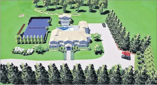  ?? GROUNDWORK­S LANDSCAPIN­G VIA AP ?? This 2018 3D computer rendering of a prospectiv­e residentia­l property was done by Groundwork­s Landscapin­g, East Hampton, N.Y.