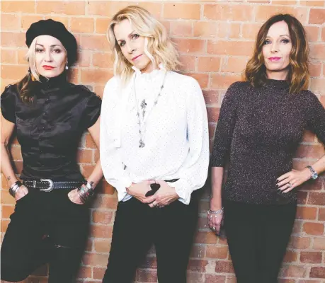  ?? GRaNT POLLARD/THE ASSOCIATED PRESS ?? Bananarama’s Siobhan Fahey, left, Sara Dallin and Keren Woodward got back together for a tour in 2017 after 30 years apart. Dallin and Woodward are back again with a new album. The English band was known for such songs as Venus and Cruel Summer.