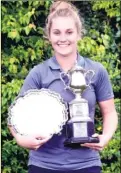  ??  ?? South Region champion Holly Standing with her trophies