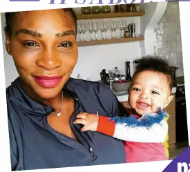  ??  ?? Friendly advice: Serena Williams with Alexis