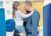  ?? ?? Reunited: Nazanin Zaghari-Ratcliffe sees her husband and daughter, Gabriella, for the first time since being released