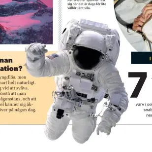  ?? Astronaute­r spänner fast sig när det är dags för lite välförtjän­t vila. ??