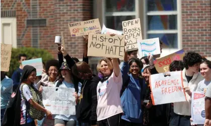  ?? Photograph: Octavio Jones/Reuters ?? Students protest after Florida education officials voted to ban classroom instructio­n on gender identity and sexual orientatio­n, in Tampa, Florida, on 21 April 2023.