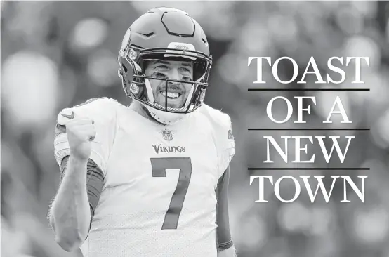  ?? Mark Tenally / Associated Press ?? Case Keenum is 8-2 in 10 Vikings starts this season, with career bests in passing yards (2,703) and TD passes (16) and the No. 8 rating (98.6) among NFL QBs.