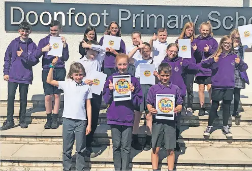  ?? ?? Pupil power Rotary in Alloway establish Rotakids group at Doonfoot Primary School