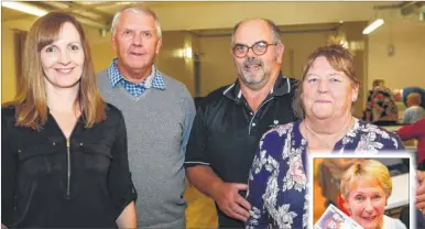  ?? Pictures: Matthew Walker FM4552800/FM4552804 ?? Save Fant Farm quiz organisers Heather Geraghty, Gareth Owen and Brian and Barbara Skinner and, right, Judy Jefferis plays her joker