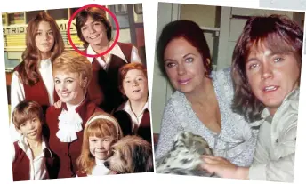  ??  ?? Talented: David, circled, in The Partridge Family, and with his mother in 1972