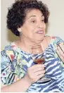  ??  ?? Legend Joy Spence shows incredible passion when speaking about the characteri­stics of authentic Jamaican rum.