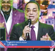  ?? Suministra­da ?? OPTIMISMO EN LA PANDEMIA. El salsero puertorriq­ueño Gilberto Santa Rosa volvió a dar su voz a la canción Canta Mundo, del dominicano Manuel Trancoso.