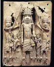  ??  ?? ADVANCED ART One of thousands of plaques in the oba’s palace in Benin. In the late 1890s, astounded European art critics could hardly believe such technicall­y accomplish­ed sculptures were created by African artists.