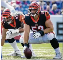  ?? GETTY IMAGES ?? Bengals center Billy Price, the team’s first-round draft pick in 2018 from Ohio State, happily returned to practice Friday. “It’s like Christmas morning, something I’ve been waiting for,” he said. Price had been on the non-football injury list since July 26.