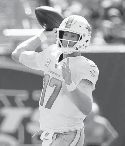  ?? BRAD PENNER/THE AP ?? Former Dolphins quarterbac­k Ryan Tannehill is one win away from helping lead the Tennessee Titans to the Super Bowl.