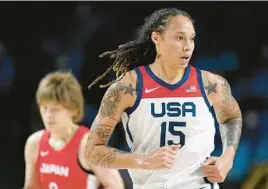  ?? AP FILE ?? The drug possession trial of WNBA All-Star center and two-time Olympic gold medalist Brittney Griner resumed Thursday outside of Moscow. The next session is Friday.