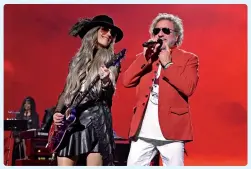  ?? ?? Orianthi and Hagar at the Musicares Person of the Year concert honoring Jon Bon Jovi during 2024 Grammy week, below.