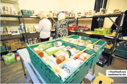  ??  ?? &gt; Food bank use continues to rise