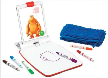  ??  ?? This photo provided by Osmo shows an Osmo Creative Set. Toys that teach aren’t a new thing, but a growing number are calling for kids to build with blocks, circuits or everyday items before reaching for a tablet screen. — AP