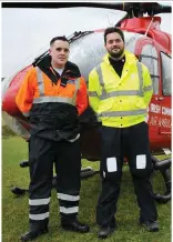  ??  ?? Civil Defence volunteer Gavin Ferriter from Dingle with air ambulance pilot Jamie McKenzie.