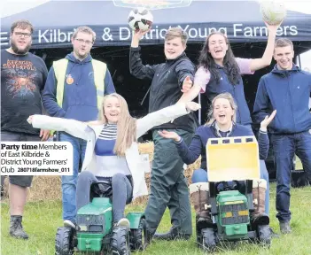  ??  ?? Party timeMember­s of East Kilbride & District Young Farmers’ Club