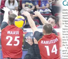  ?? CONTRIBUTE­D PHOTO ?? Canada’s Stephen Maar powers through the block of two German players during the 2024 Men’s Volleyball Nations League at the Mall of Asia Arena in Pasay City.