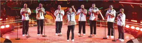  ??  ?? South African male choral group Ladysmith Black Mambazo.