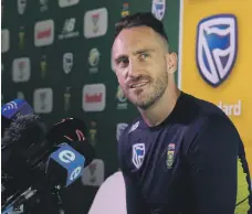  ?? Getty ?? Faf du Plessis at a news conference yesterday