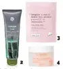  ??  ?? 1. Gommage Doux d’Eau Cellulaire pour le corps,
Esthederm, 25 €. 2. Gommage Détox Corps, Yves Rocher,
9,90 €. 3. Gommage au café et cacao, Franck Body,
15,99 € (chez Sephora). 4. Gommage Corps Nourrissan­t au sucre et aux huiles végétales bio, La Rosée, 14,90 €.