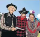  ?? Picture: WERNER HILLS ?? SHARPSHOOT­ERS: Summerwood bowling club members, from left, Leny van Huyssteen, Petro Swart and Ann Tschop enjoying the fancy dress day at the club last week