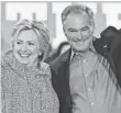  ?? SAUL LOEB, AFP/GETTY IMAGES ?? Hillary Clinton and Sen. Tim Kaine, D-Va., attend a campaign rally in Annandale, Va.