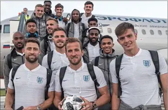  ??  ?? Signed and sealed: England captain Harry Kane arrives in St Petersburg today with the team — and the match ball from their 6-1 win against Panama. Next stop: Kaliningra­d and Belgium FULL STORY: Pages 4&5