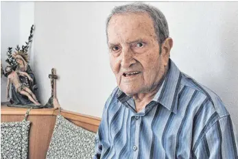  ?? FOTO: SABINE DODERER ?? Berthold Mink ist mit 98 Jahren der älteste Bürger von Seitingen-Oberflacht.