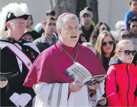  ?? FILES ?? Bishop William McGrattan, formerly of the Roman Catholic Diocese of Peterborou­gh and now Calgary’s new bishop, said his message of hope and resurrecti­on for the traditiona­l Easter celebratio­n matches the optimism he sees in those in his new community.