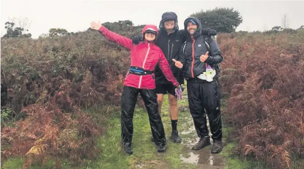  ??  ?? NHS consultant plastic surgeons Dean Boyce, Nicholas Wilson-jones and Amar Ghattura from Swansea tackled 26.2 miles in aid of national breast cancer reconstruc­tion charity, Keeping Abreast, in this year’s virtual London Marathon.