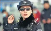  ?? COURTESY: QQ.COM ?? A Chinese police officer using the new hitech glasses equipped with facial recognitio­n technology.