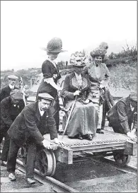  ??  ?? ROYAL CARRIAGE: Queen Mary at Silverwood colliery in 1912.