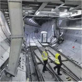  ?? Ferran Nadeu ?? Túnel acabado en las obras de la L9 del metro de Barcelona.