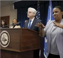  ?? AP photo ?? Attorney General Merrick Garland talks about a Department of Justice report that found the Minneapoli­s Police Department has engaged in a pattern or practice of discrimina­tion during a news conference on Friday, in Minneapoli­s. The two-year probe found that Minneapoli­s officers used excessive force, including “unjustifie­d deadly force,” and violated the rights of people engaged in constituti­onally protected speech.