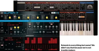  ??  ?? Rolands in everything but name? We didn’t say that because we’re not trouble makers