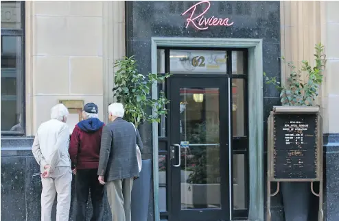  ?? JEAN LEVAC / POSTMEDIA NEWS ?? Riviera’s clientele draws heavily from Ottawa’s business class and power nexus.