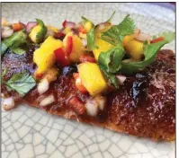  ?? Arkansas Democrat-Gazette/KELLY BRANT ?? Blackened Barbecue Salmon With Mango Salsa